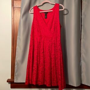 Lane Bryant red lace dress size 16